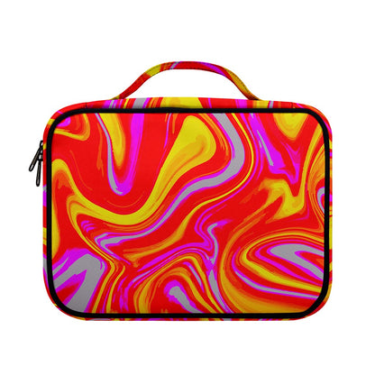 Orange Psychedelic Liquid Trippy Print Briefcase Bible Bag