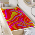 Orange Psychedelic Liquid Trippy Print Changing Pad Cover