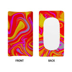 Orange Psychedelic Liquid Trippy Print Changing Pad Cover