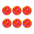 Orange Psychedelic Liquid Trippy Print Coaster Set