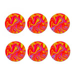 Orange Psychedelic Liquid Trippy Print Coaster Set