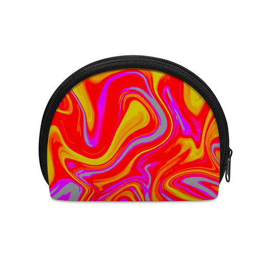 Orange Psychedelic Liquid Trippy Print Coin Purse