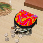 Orange Psychedelic Liquid Trippy Print Coin Purse