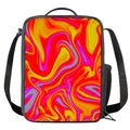 Orange Psychedelic Liquid Trippy Print Crossbody Lunch Bag