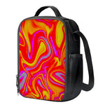 Orange Psychedelic Liquid Trippy Print Crossbody Lunch Bag
