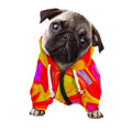 Orange Psychedelic Liquid Trippy Print Dog Zip Up Hoodie