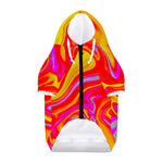 Orange Psychedelic Liquid Trippy Print Dog Zip Up Hoodie