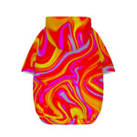 Orange Psychedelic Liquid Trippy Print Dog Zip Up Hoodie