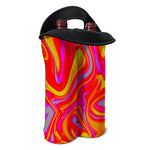 Orange Psychedelic Liquid Trippy Print Double Neoprene Wine Tote
