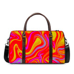 Orange Psychedelic Liquid Trippy Print Duffle Bag