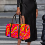 Orange Psychedelic Liquid Trippy Print Duffle Bag