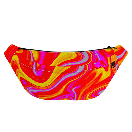 Orange Psychedelic Liquid Trippy Print Fanny Pack