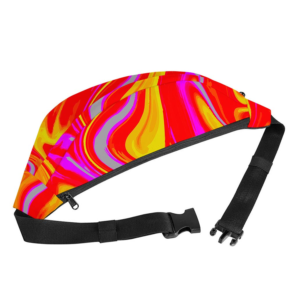 Orange Psychedelic Liquid Trippy Print Fanny Pack