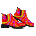 Orange Psychedelic Liquid Trippy Print Flat Ankle Boots