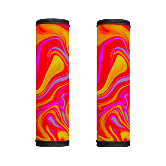 Orange Psychedelic Liquid Trippy Print Handle Covers