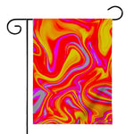 Orange Psychedelic Liquid Trippy Print House Flag