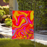 Orange Psychedelic Liquid Trippy Print House Flag