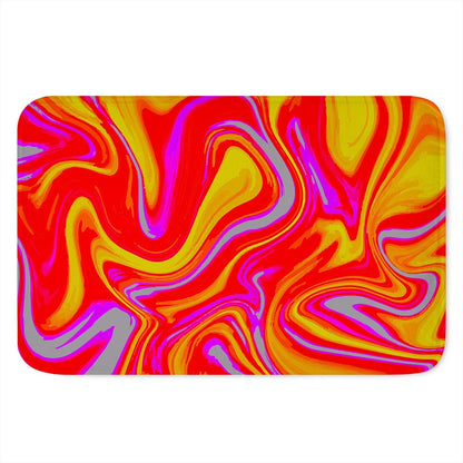 Orange Psychedelic Liquid Trippy Print Indoor Door Mat