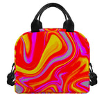 Orange Psychedelic Liquid Trippy Print Insulated Lunch Bag