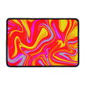 Orange Psychedelic Liquid Trippy Print Kitchen Mat