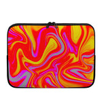Orange Psychedelic Liquid Trippy Print Laptop Sleeve