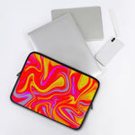 Orange Psychedelic Liquid Trippy Print Laptop Sleeve