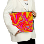 Orange Psychedelic Liquid Trippy Print Laptop Sleeve