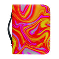 Orange Psychedelic Liquid Trippy Print Leather Bible Cover