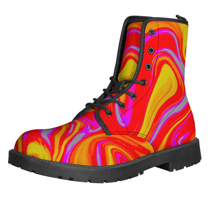Orange Psychedelic Liquid Trippy Print Backpack