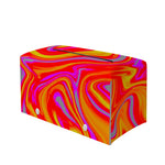 Orange Psychedelic Liquid Trippy Print Leather Tissue Box Cover