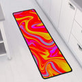 Orange Psychedelic Liquid Trippy Print Long Kitchen Mat