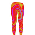 Orange Psychedelic Liquid Trippy Print Men's Leggings