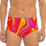 Orange Psychedelic Liquid Trippy Print Men's Triangle Swim Briefs