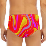 Orange Psychedelic Liquid Trippy Print Men's Triangle Swim Briefs