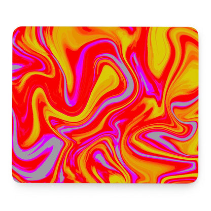 Orange Psychedelic Liquid Trippy Print Mouse Pad