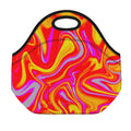 Orange Psychedelic Liquid Trippy Print Neoprene Lunch Bag