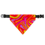 Orange Psychedelic Liquid Trippy Print Over The Collar Dog Bandana