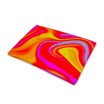 Orange Psychedelic Liquid Trippy Print Pet Cooling Mat Cover
