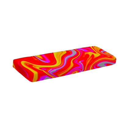 Orange Psychedelic Liquid Trippy Print Piano Keyboard Cover