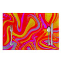 Orange Psychedelic Liquid Trippy Print Placemat