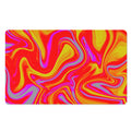 Orange Psychedelic Liquid Trippy Print Polyester Doormat