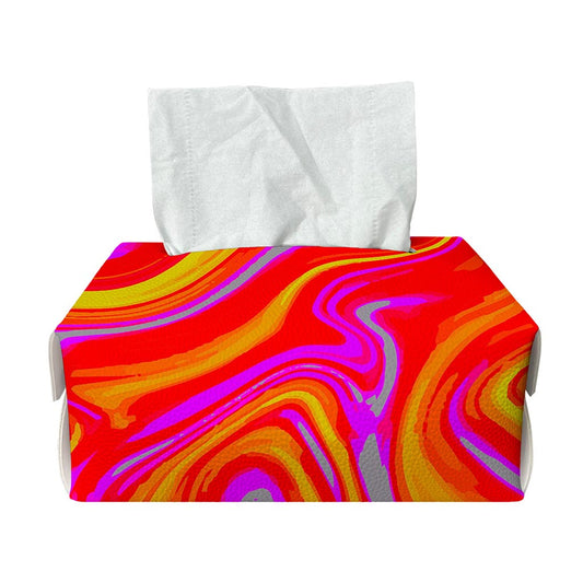 Orange Psychedelic Liquid Trippy Print Rectangle Tissue Box Cover