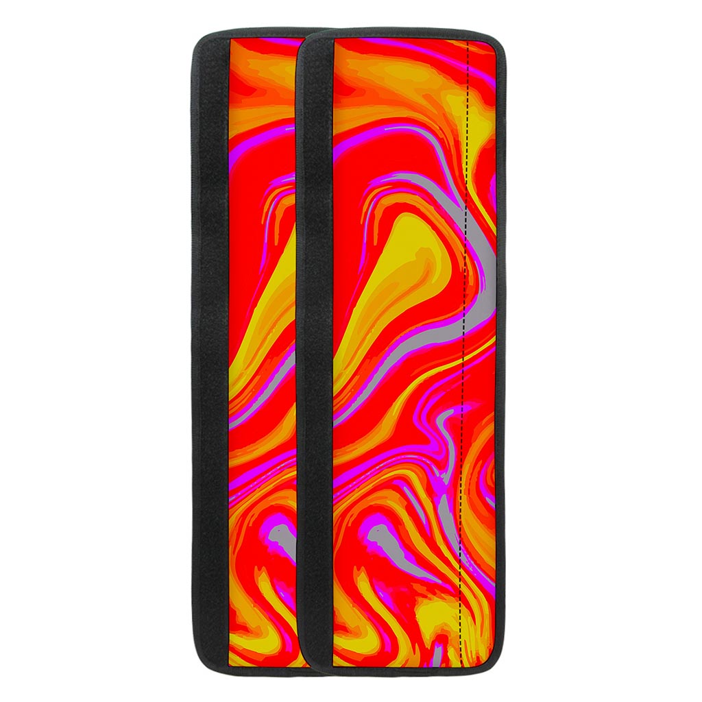 Orange Psychedelic Liquid Trippy Print Refrigerator Handle Covers