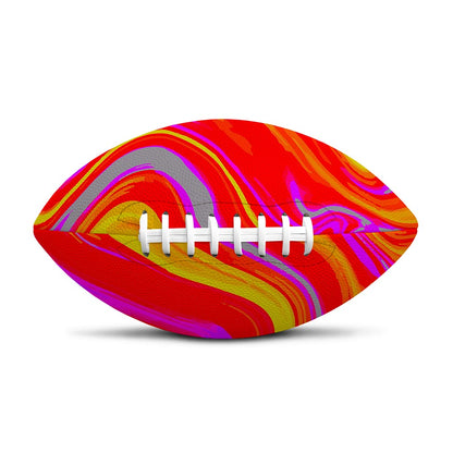 Orange Psychedelic Liquid Trippy Print Rugby Ball
