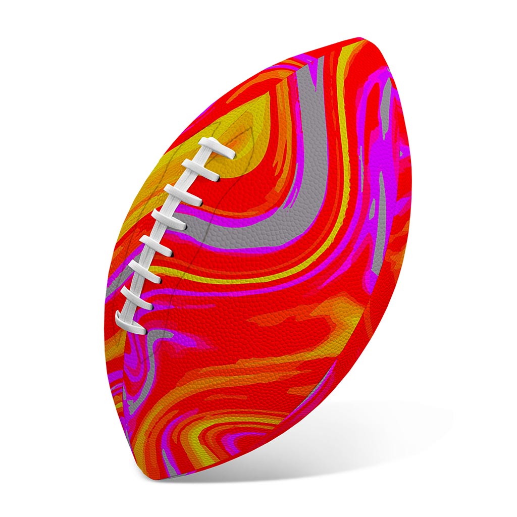 Orange Psychedelic Liquid Trippy Print Rugby Ball