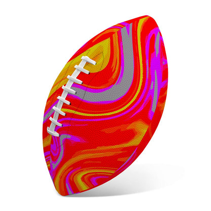 Orange Psychedelic Liquid Trippy Print Rugby Ball