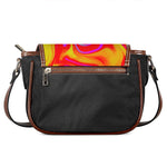 Orange Psychedelic Liquid Trippy Print Saddle Bag