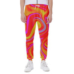 Orange Psychedelic Liquid Trippy Print Scuba Joggers