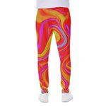 Orange Psychedelic Liquid Trippy Print Scuba Joggers