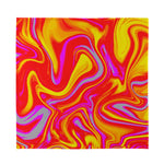 Orange Psychedelic Liquid Trippy Print Silk Bandana